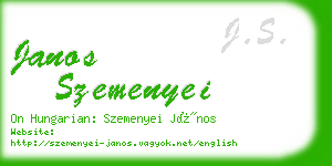 janos szemenyei business card